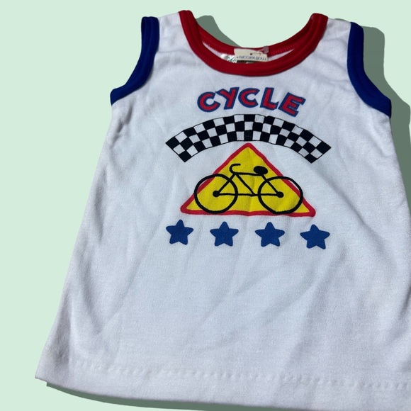 Vintage Toddler New With Partial Tag Single Stitch Bicycle Tank Top Size 4 - Picture 3 of 6